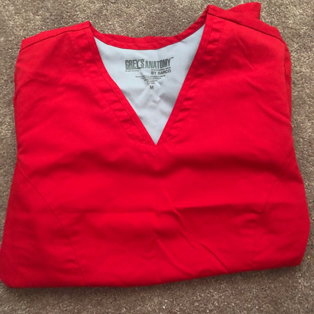 Red Greys Anatomy scrubs